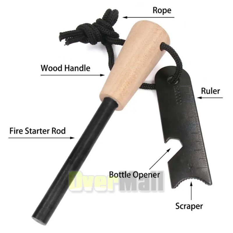 Magnesium Fire Starter with Striker, High Temp Magnesium Rod, Fire Starters Rod