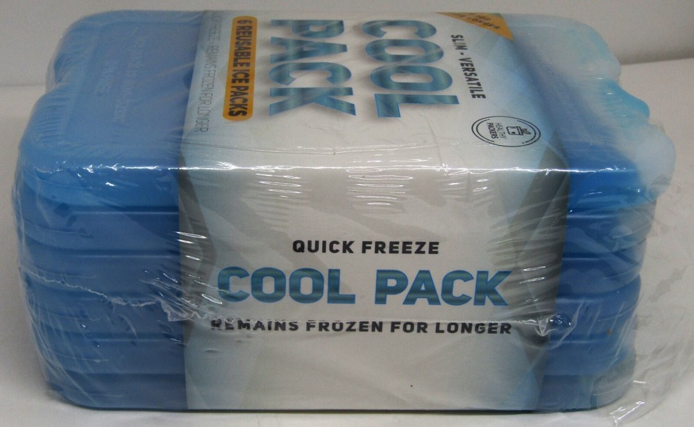 Slim-Versatile Cool Pack 6 Reusable Ice Packs.