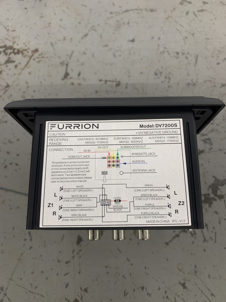 FURRION DV7200S OEM 2-ZONE 40W BLUETOOTH ENTERTAINMENT SYSTEM