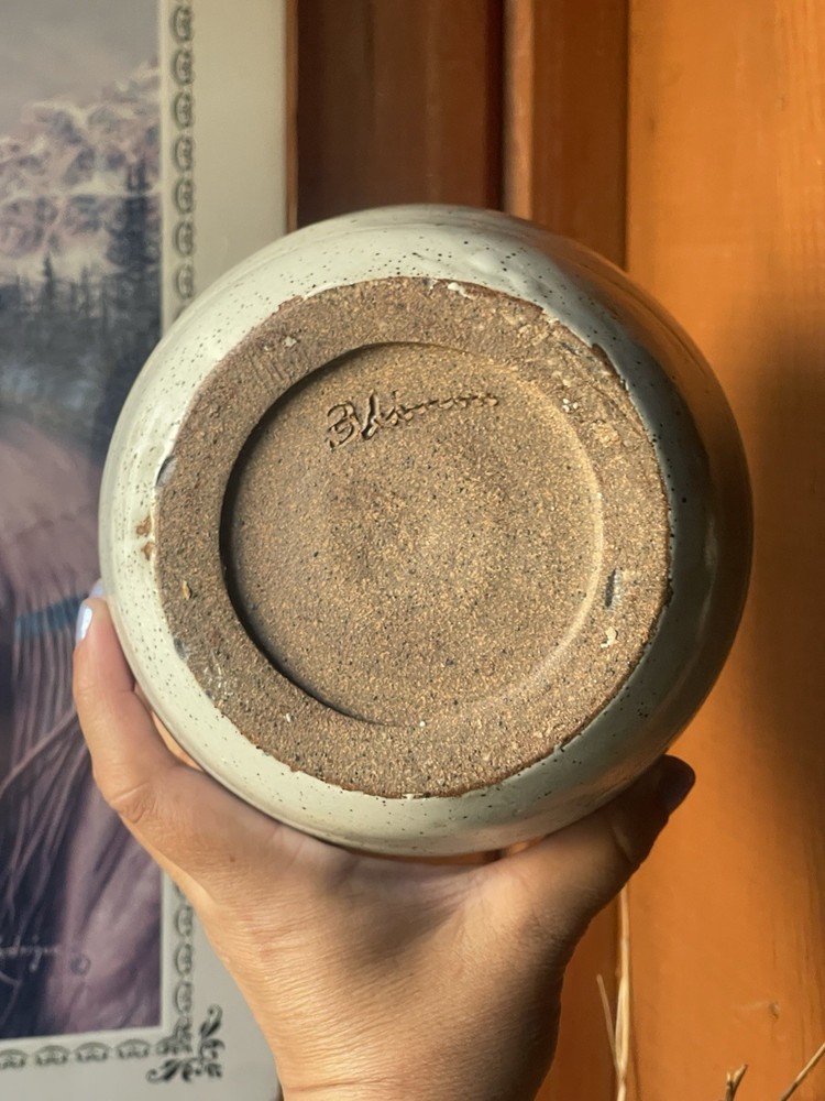 Vintage Signed Terra Cotta Jar