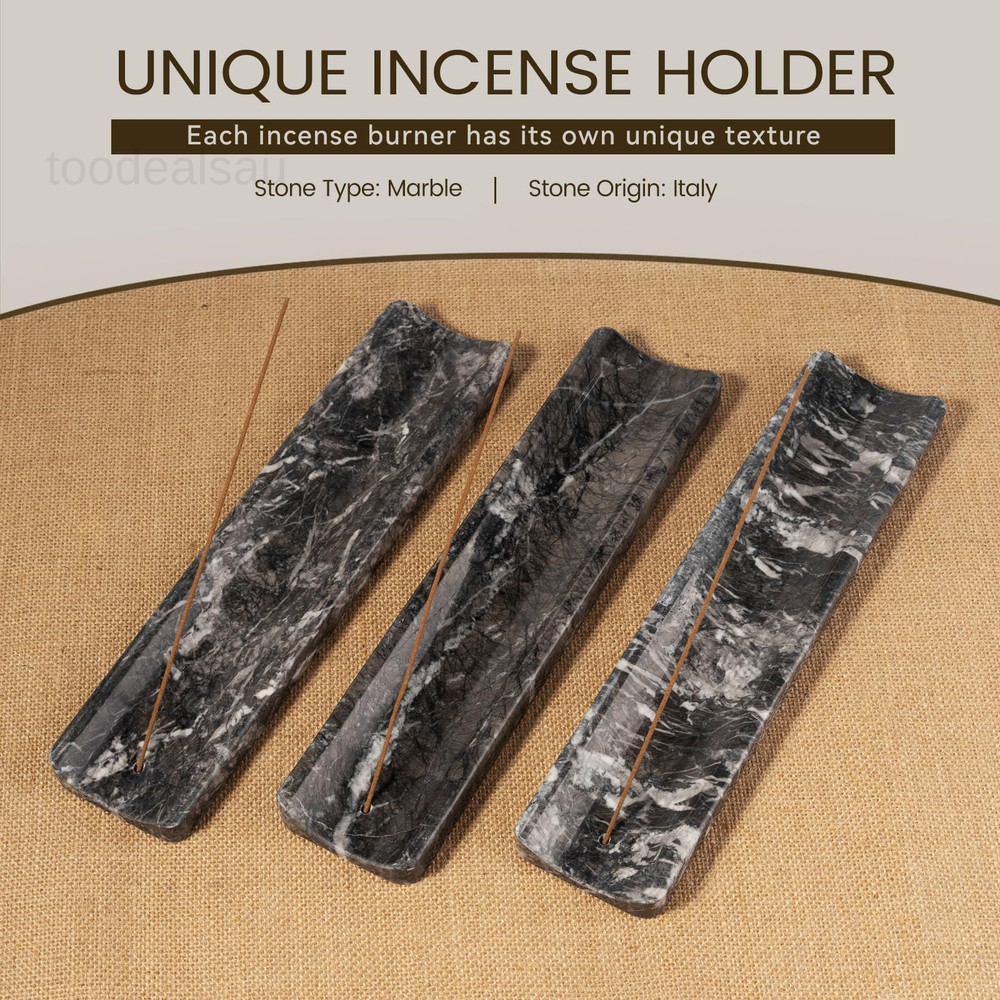 Marble Incense Holder, Holder for Sticks, Black