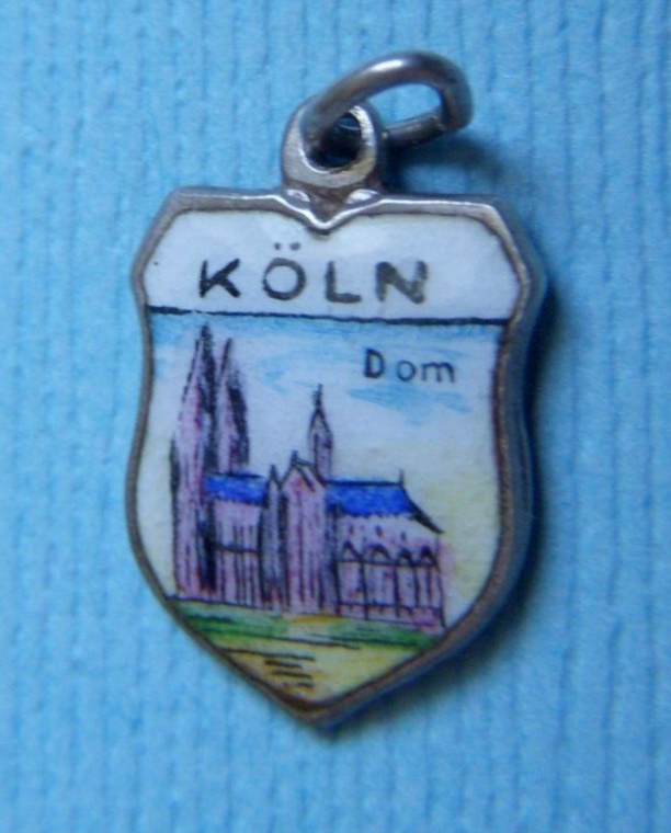 Vintage Koln Dom Cologne Cathedral Germany shield silver charm