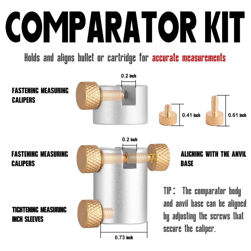 HAWKHONOR Bullet and Headspace 22pcs Comparator Kit
