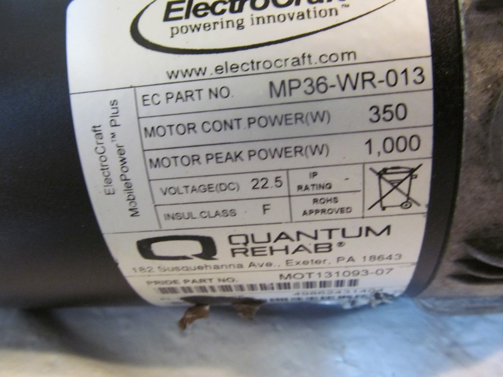 Right Motor From Rival Quantum Wheelchair
