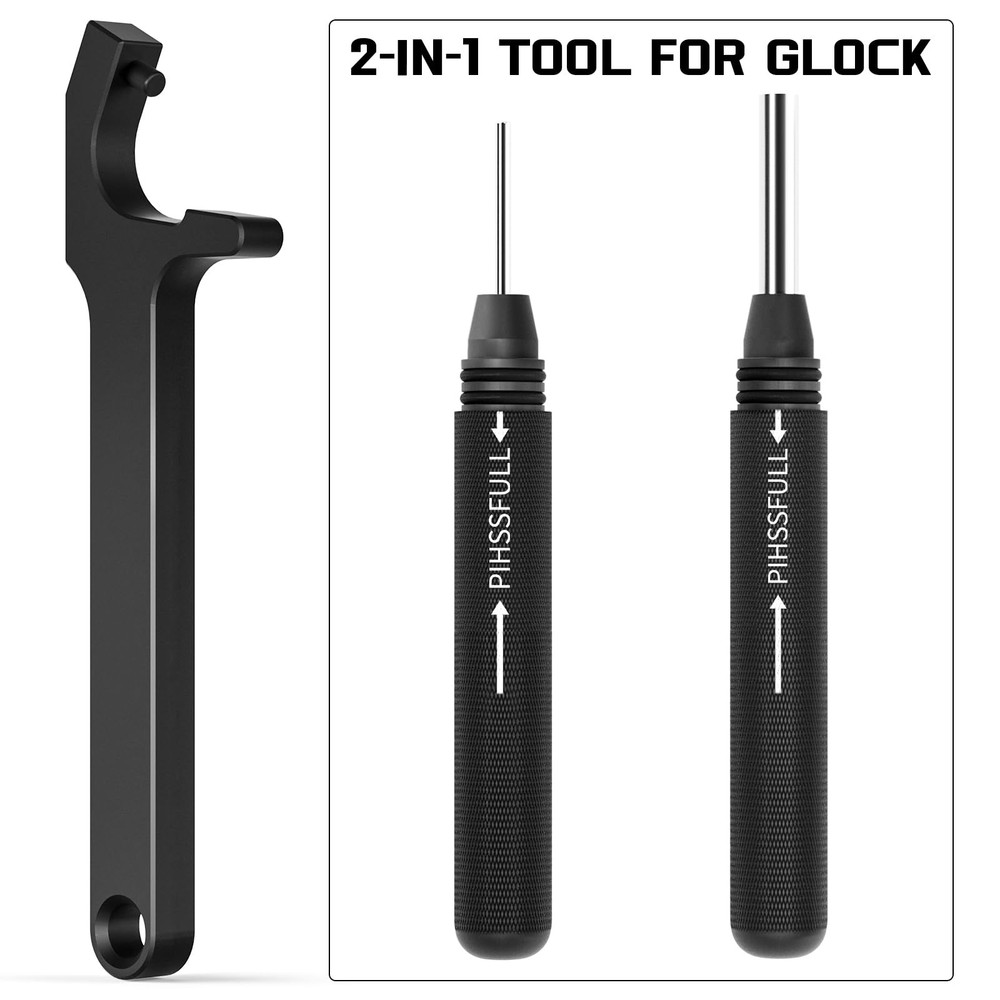 2-in-1 Tool Kit for Glock with Front Sight Remove, Magazine Silver