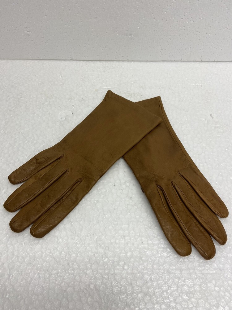 Genuine Leather Women’s Gloves Brown Lined Soft Soft Basic