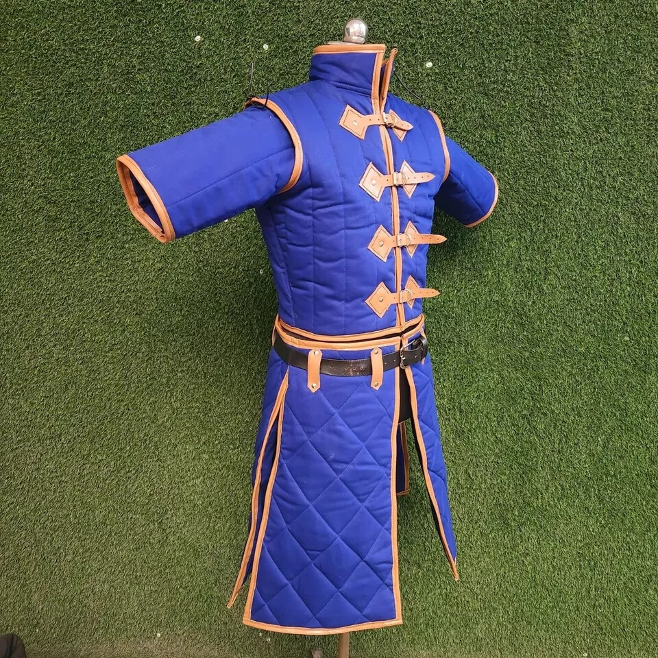 Medieval Armor Gambeson Leather Trimmed