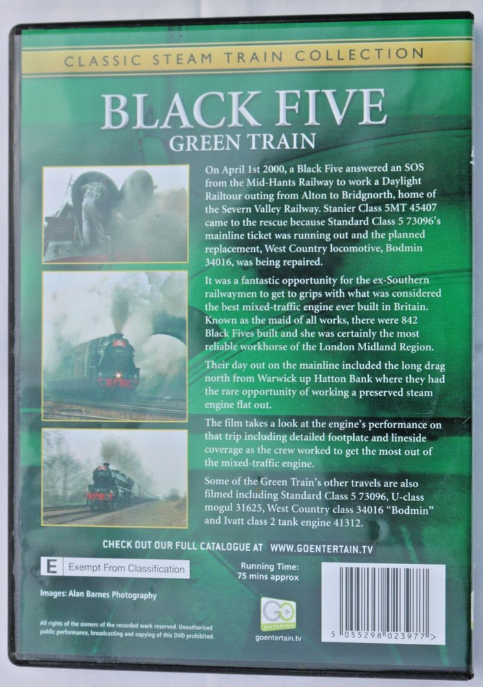 Classic Steam Train Collection - Black Five (DVD, 2005)