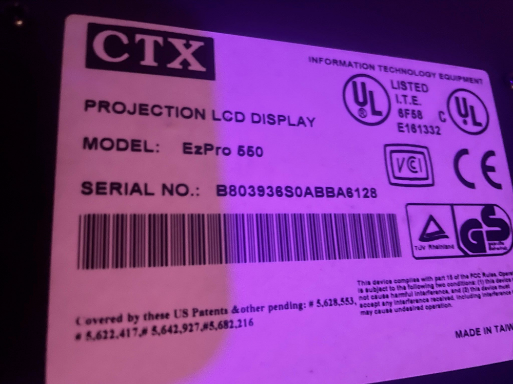 CTX Projection LCD Display EzPro 550