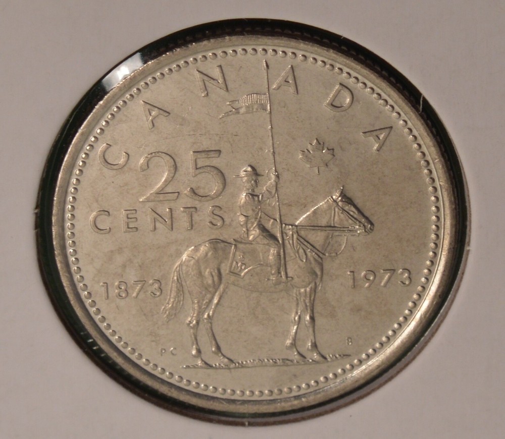 1973 Canada 25 Cents  - 25cent - RCMP Centennial Uncirculated
