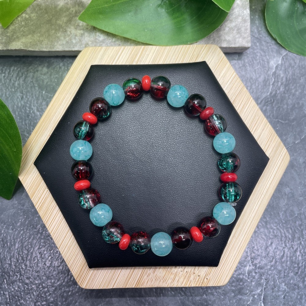 Handmade Bead Beaded Stackable 6.5” Plus Stretch Bracelet New Free Ship C1517