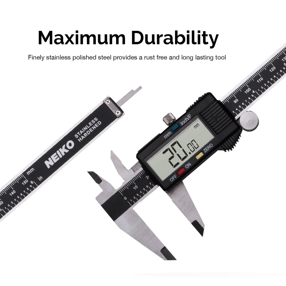 NEIKO 01408A 8” Electronic Digital Caliper Extra Large Display | 0-8 Inches |