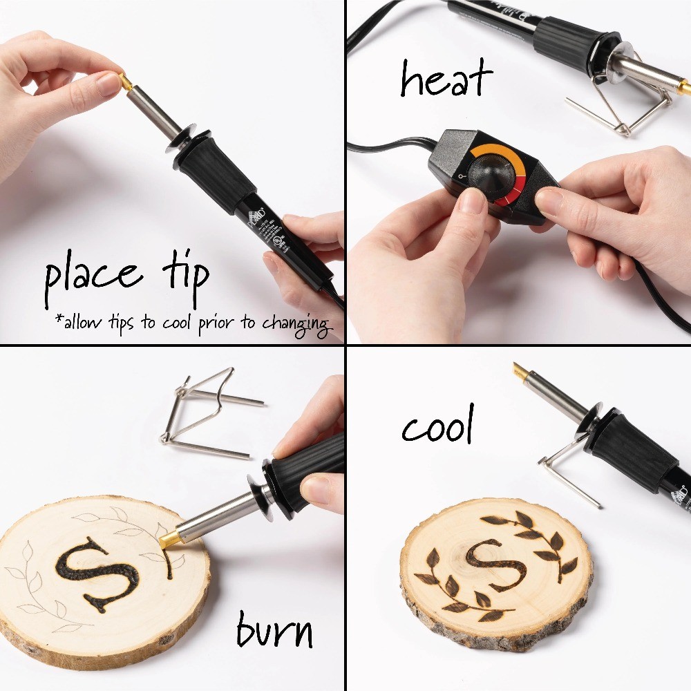 15-Piece Wood Burning Tool Kit with Temperature Control, Decorative Pyrography