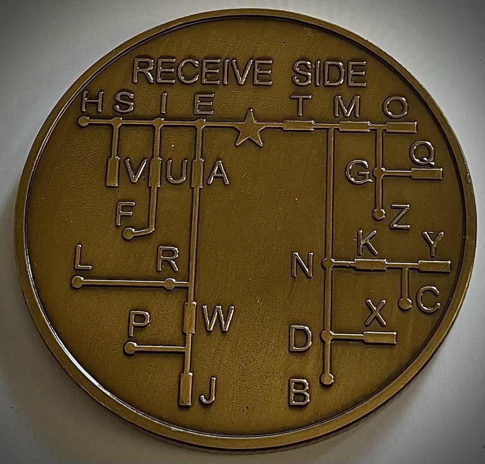 Morse Code Challenge Coin-Brass Colored-New-Receive-Send Codes