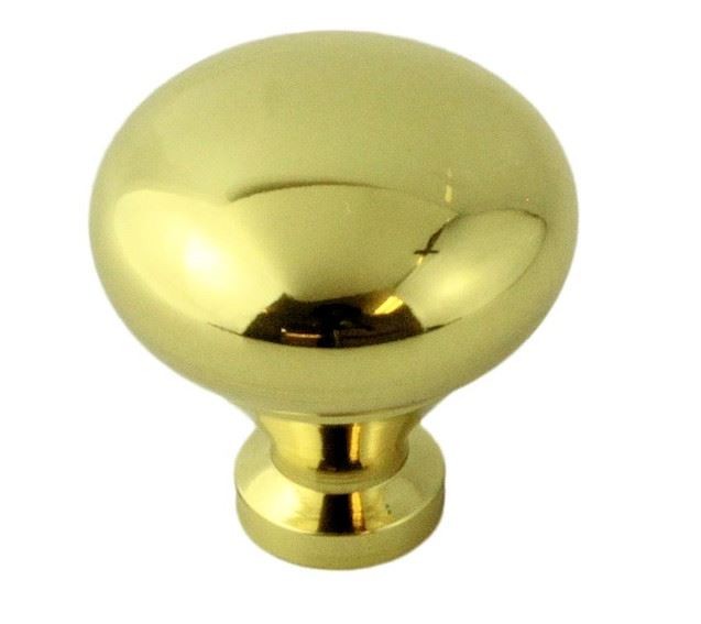 13/16" Small Knob Solid Polished Brass