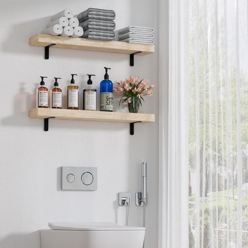4Pcs Shelf Brackets, Black 4inch Floating Shelf Bracket, Wall Mounted Support...