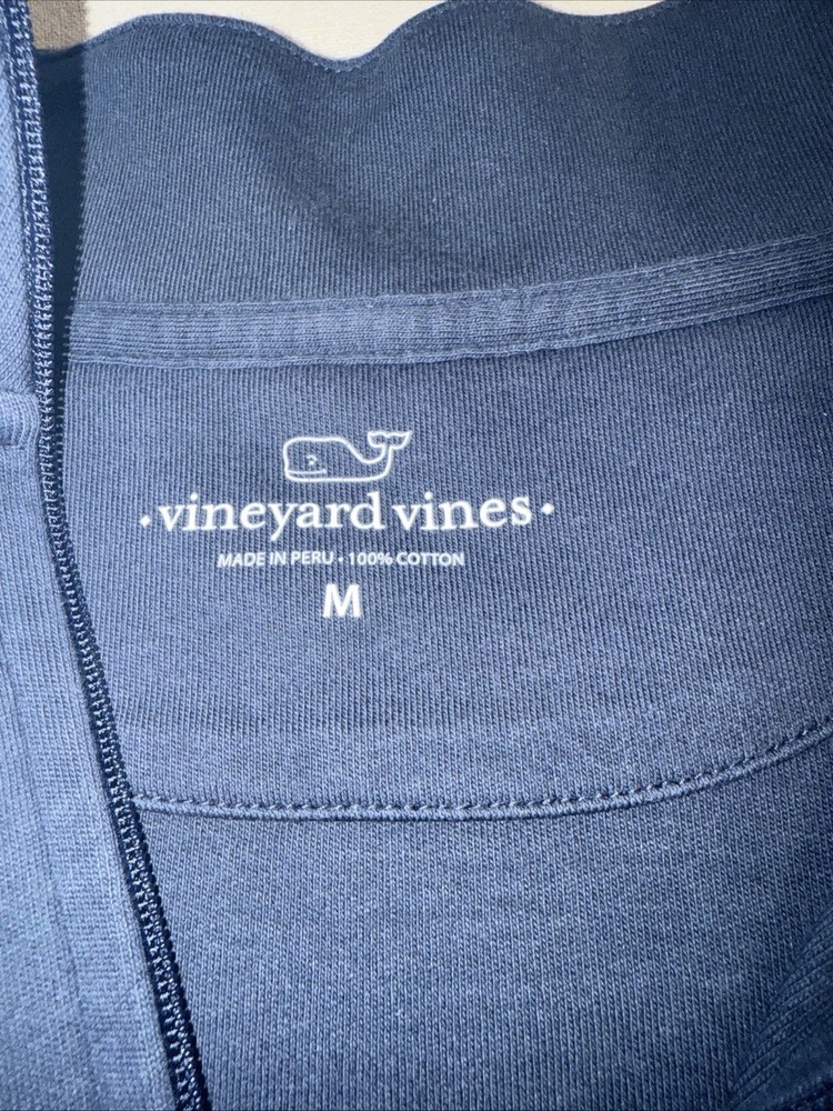 Vineyard Vines Mens navy Performance Quarter Zip Pull Over Size Medium