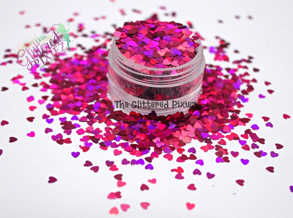 DIVINE MISS RASPBERRY HEART shape Glitter- Pixie Shapes