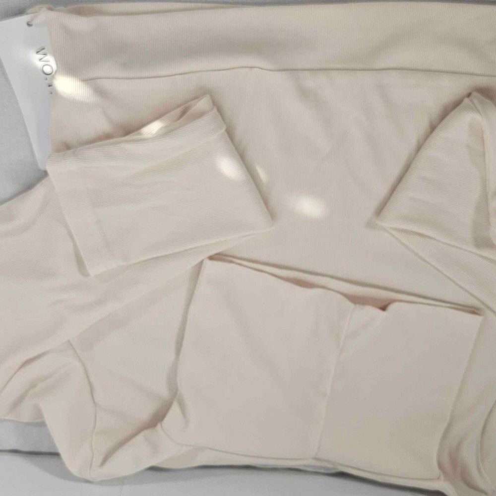 New Women's Small Cream Solid Casual Two-Piece Set