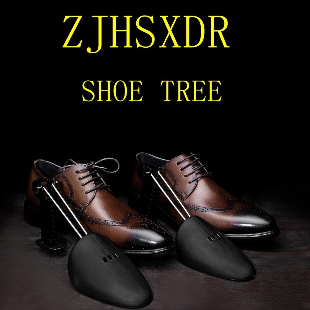 2 Pairs Plastic Shoe Tree Stretcher Shaper for Men Black Adjustable