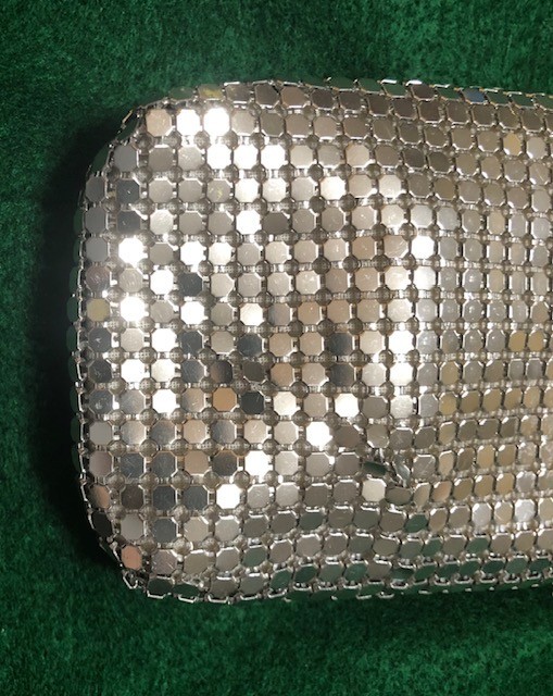 Long Silver Mesh Sequin Cigarette Case Pouch, Coin Purse, 120s ~EUC~