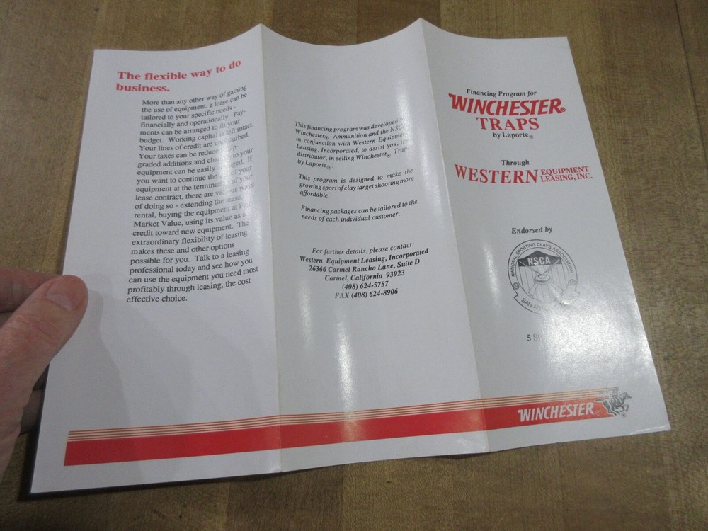 Undated Winchester Traps Financing Program pamphlet. (w11)