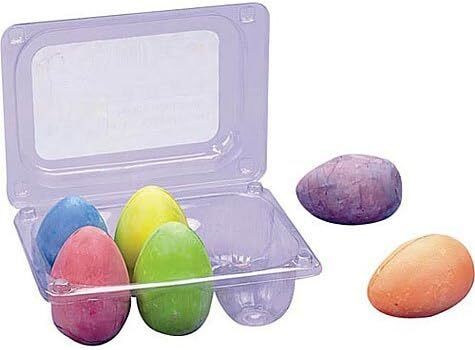 Easter Egg Shaped Sidewalk Chalk 6 Pack Multi Colored for Kids Washable Non