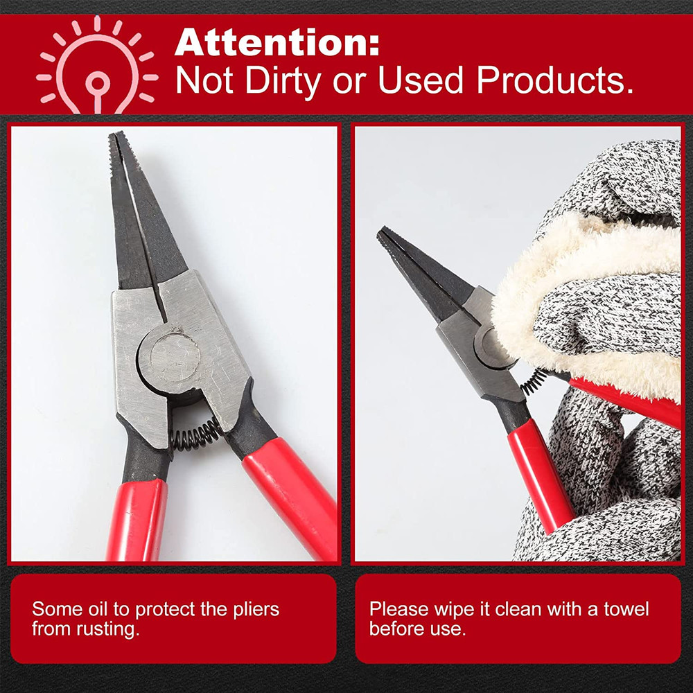 2 Pcs Special Ring Retaining Ring Pliers Set Lock Ring Pliers Flat for Removing