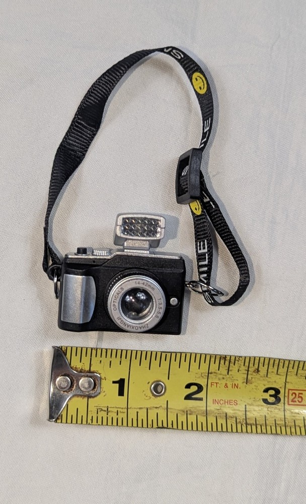 Mini Digital Camera Toy Doll Accessory With Over The Shoulder Strap