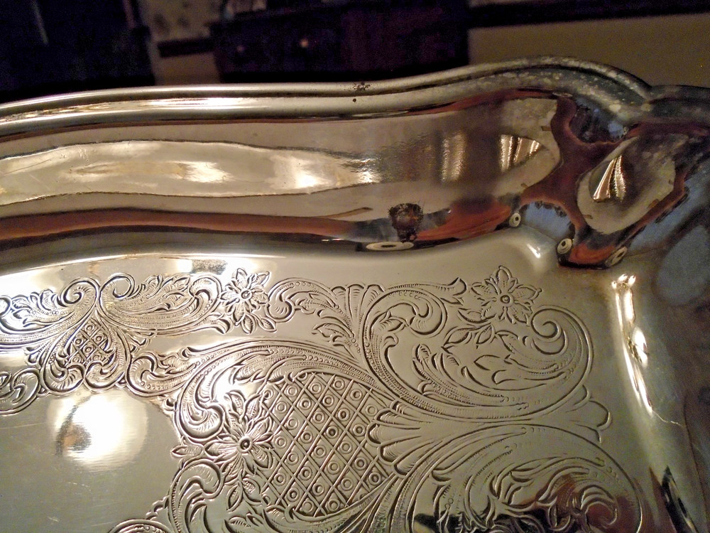 VTG Meriden Silverplate Rectangular Footed Serving Dish 14" Lx2Hhx6"W Preowned