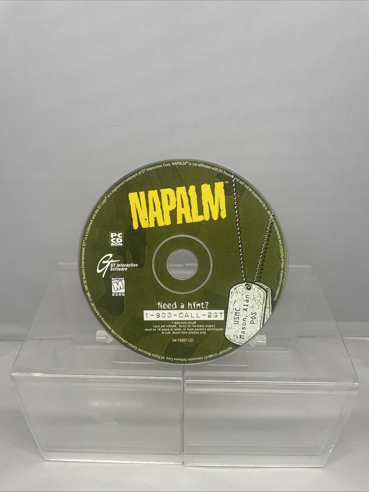 Napalm 3D Shooter PC CD ROM Game, 1998 GT Interactive Software