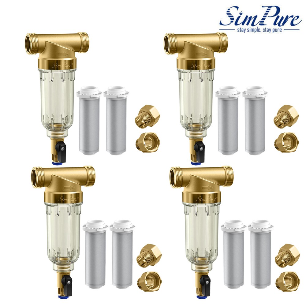 SimPure Home Whole House Water Filter Spin Down Sediment Pre-Filter System 40μm