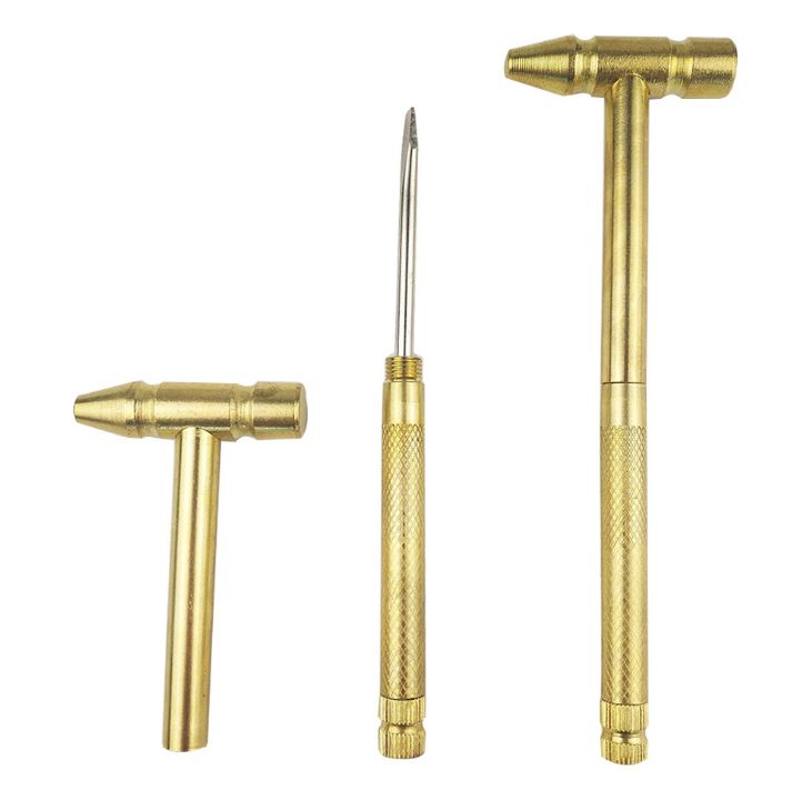 1pcs 6 in 1 Mini Multifunction Multi Brass Hammer Screwdriver Pocket DIY Tools
