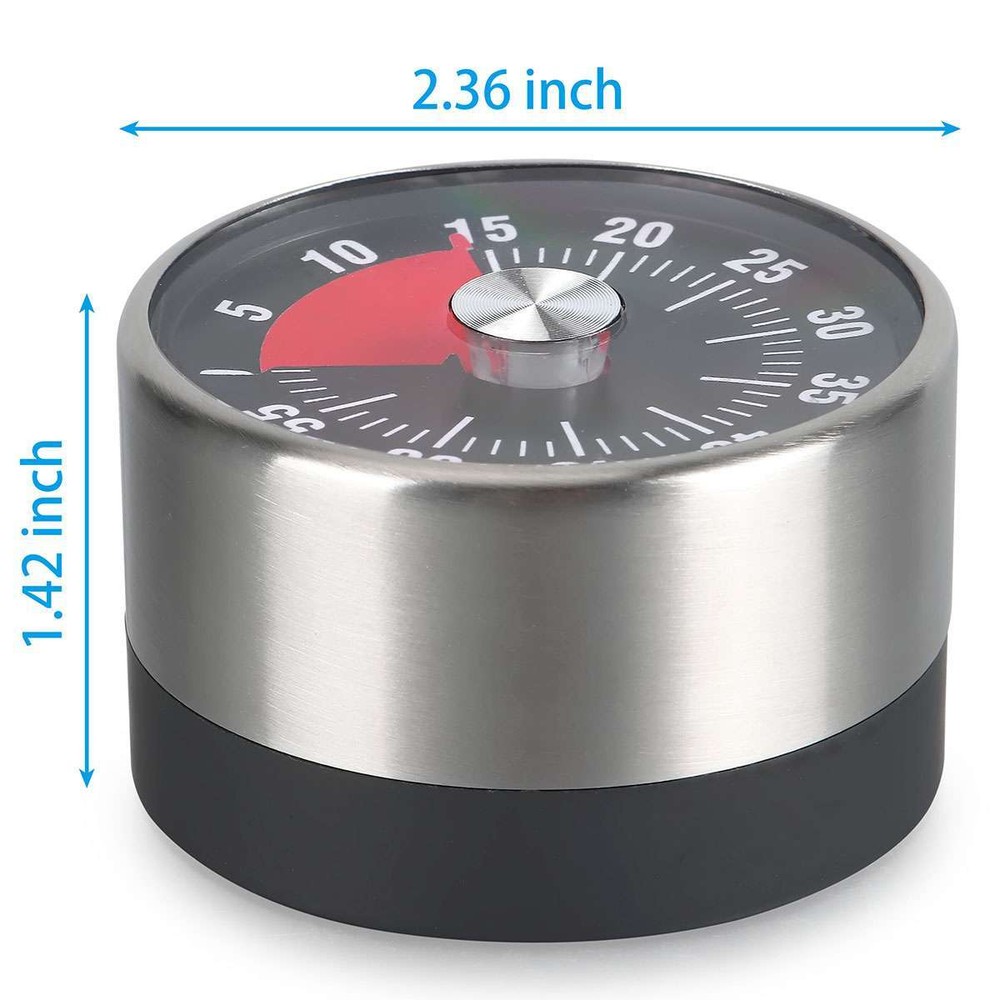 Mechanical Kitchen Timer 60min Countdown Cooking Visual Magnetic Alarm Reminder