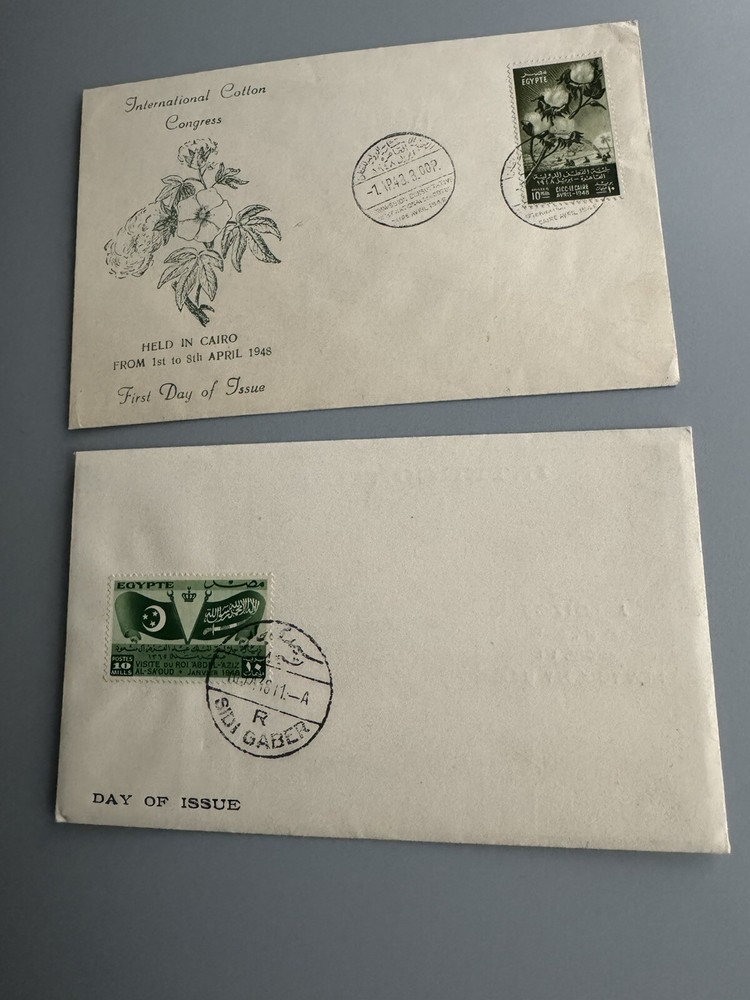 2 first day covers Of Egypt 1946 Nice Value