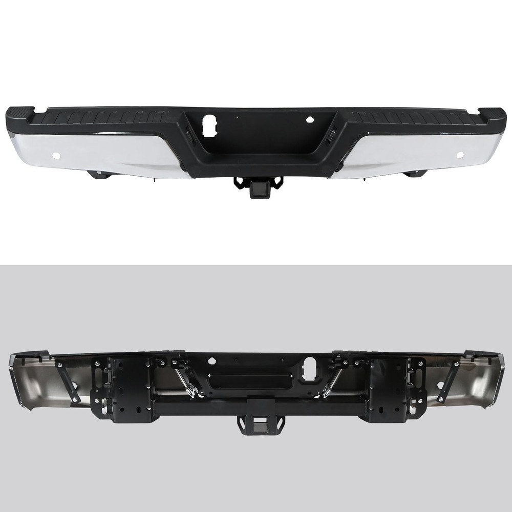 后保险杠适用于 2015 - 2020 年福特 F150,拾音器铬钢后踏板保险杠