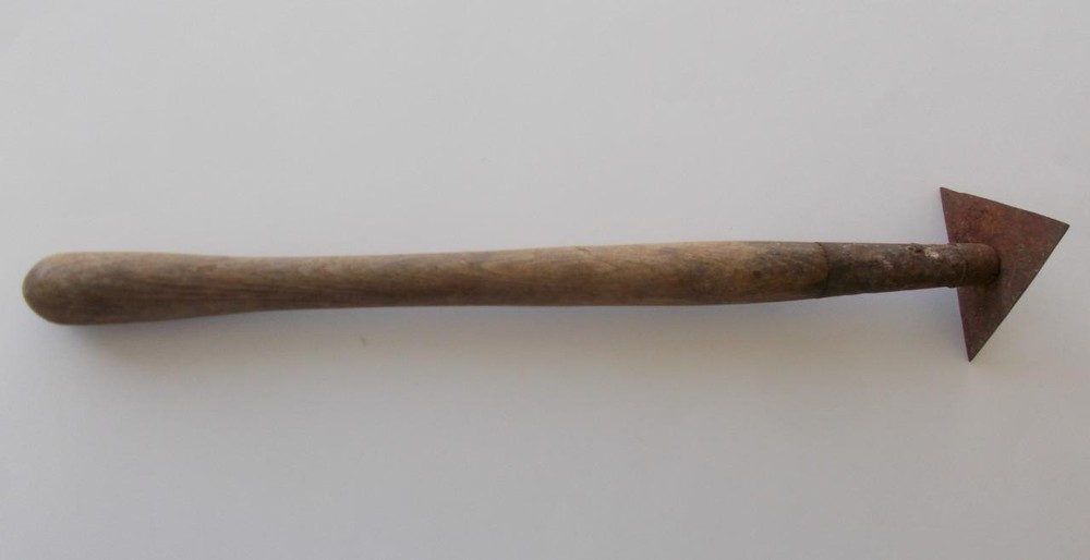 Vintage 18" Long Paint Scraper 4" Triangular Head Wooden Handle