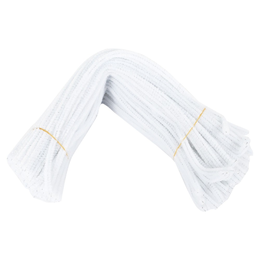 100 Pcs 30cm creation pipe cleaners, white D1X17834