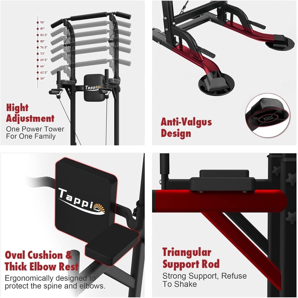 Tappio Power Tower Pull Up Bar for Home Gym, Multi Functional Pull Up Bar Stand