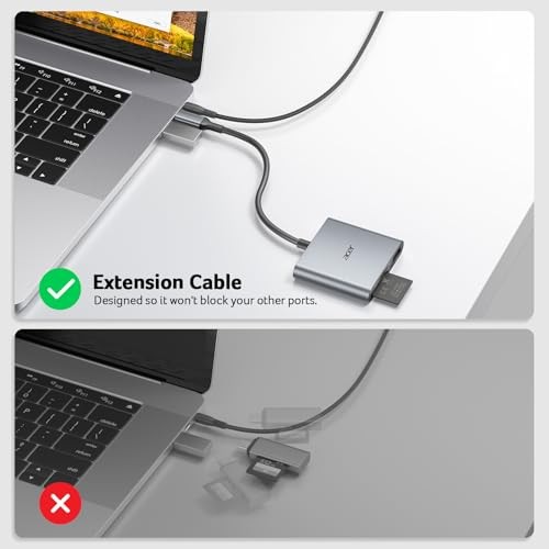 SD Card Reader USB C, 3 in 1 Memory Card Reader for iPhone 16/15 with Dual