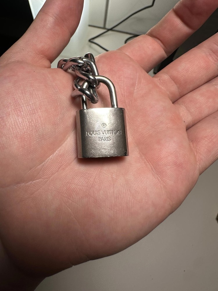 Louis Vuitton Silver Padlock Chain Necklace