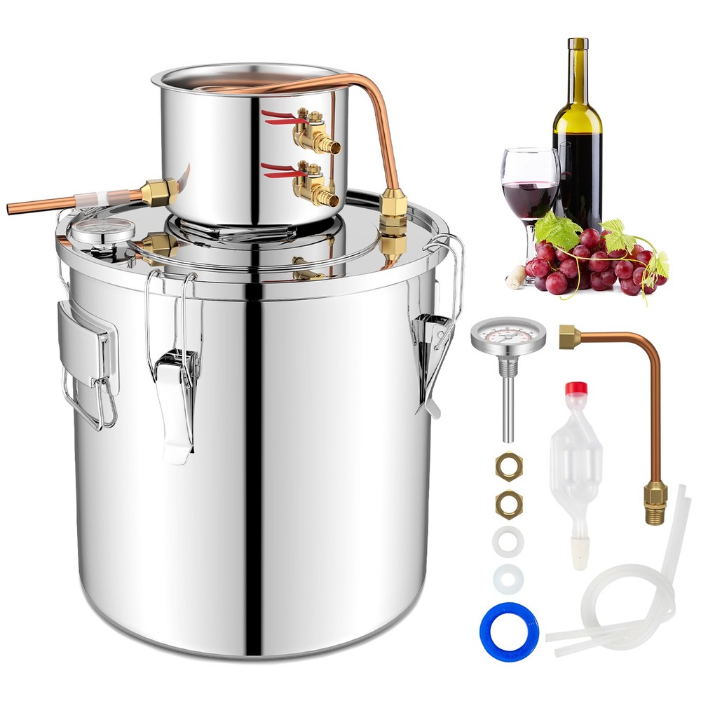 5 Gal Alcohol Still 2 Pots Stainless Steel Alcohol Distiller Copper Tube