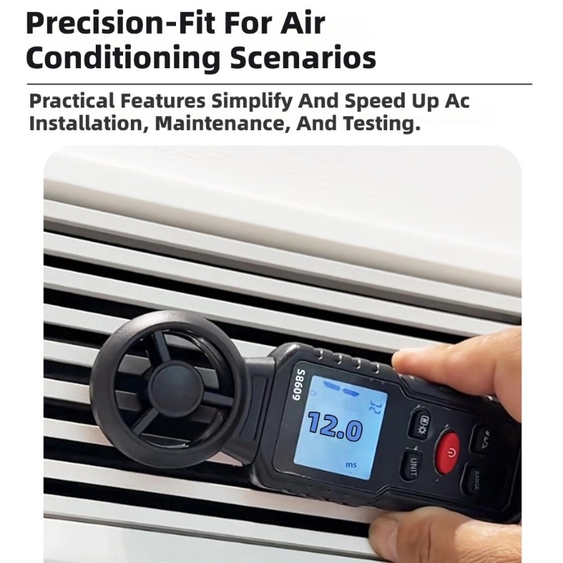 Wide Ranges Wind Tester Digital Anemometer ABS for Various Environment