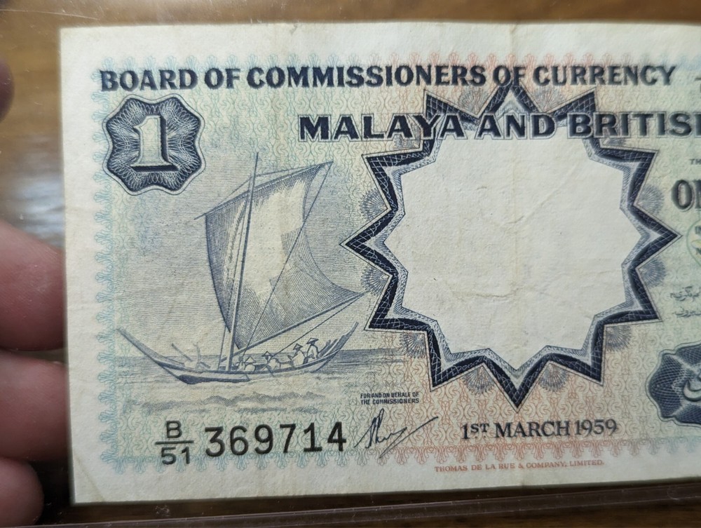 1959 Malaya and Borneo One Dollar Currency Note