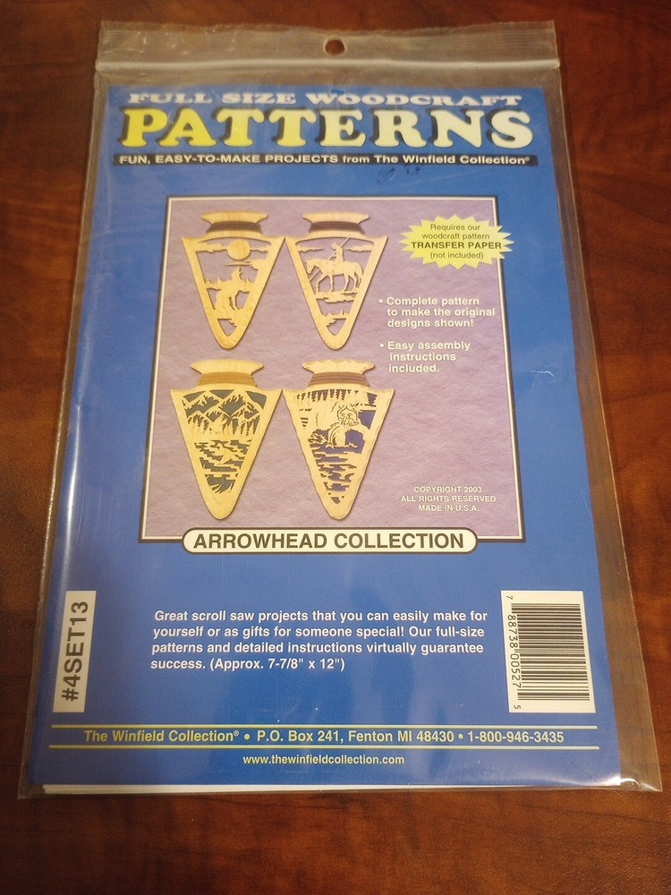 Full Size Woodcraft Patterns Arrowhead Collection