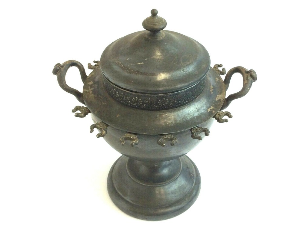 Antique Old Silverplate Etched Spoon Demitasse Condiment Container Jar
