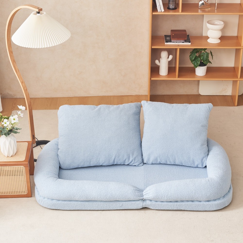 Triple Fold Down Sofa Bed,Blue