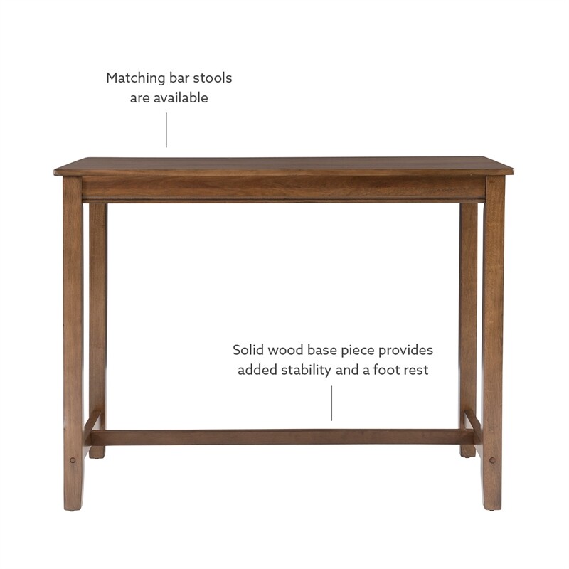 Linon Claridge 36" Wood Counter Height Pub Table in Rustic Brown