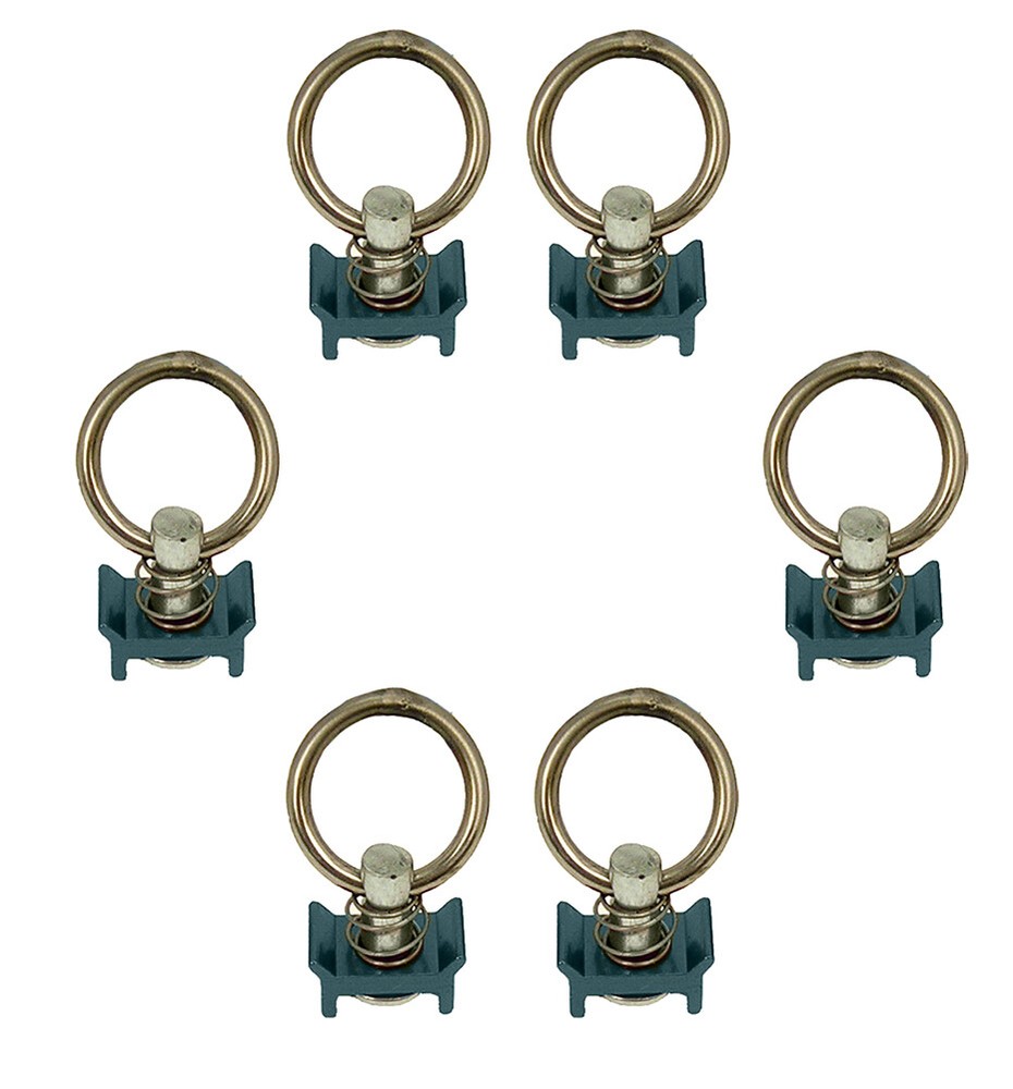 Pit Posse L Track Stud Ring Spring Loaded S Track Tie Down Anchor Blue (6 pack)