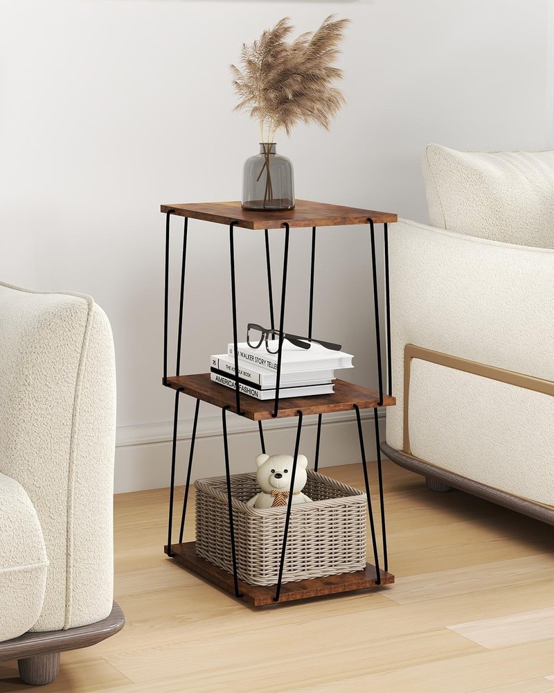 Side Table , Tall End Table, Small Accent Table, Bedside Table for Living Room